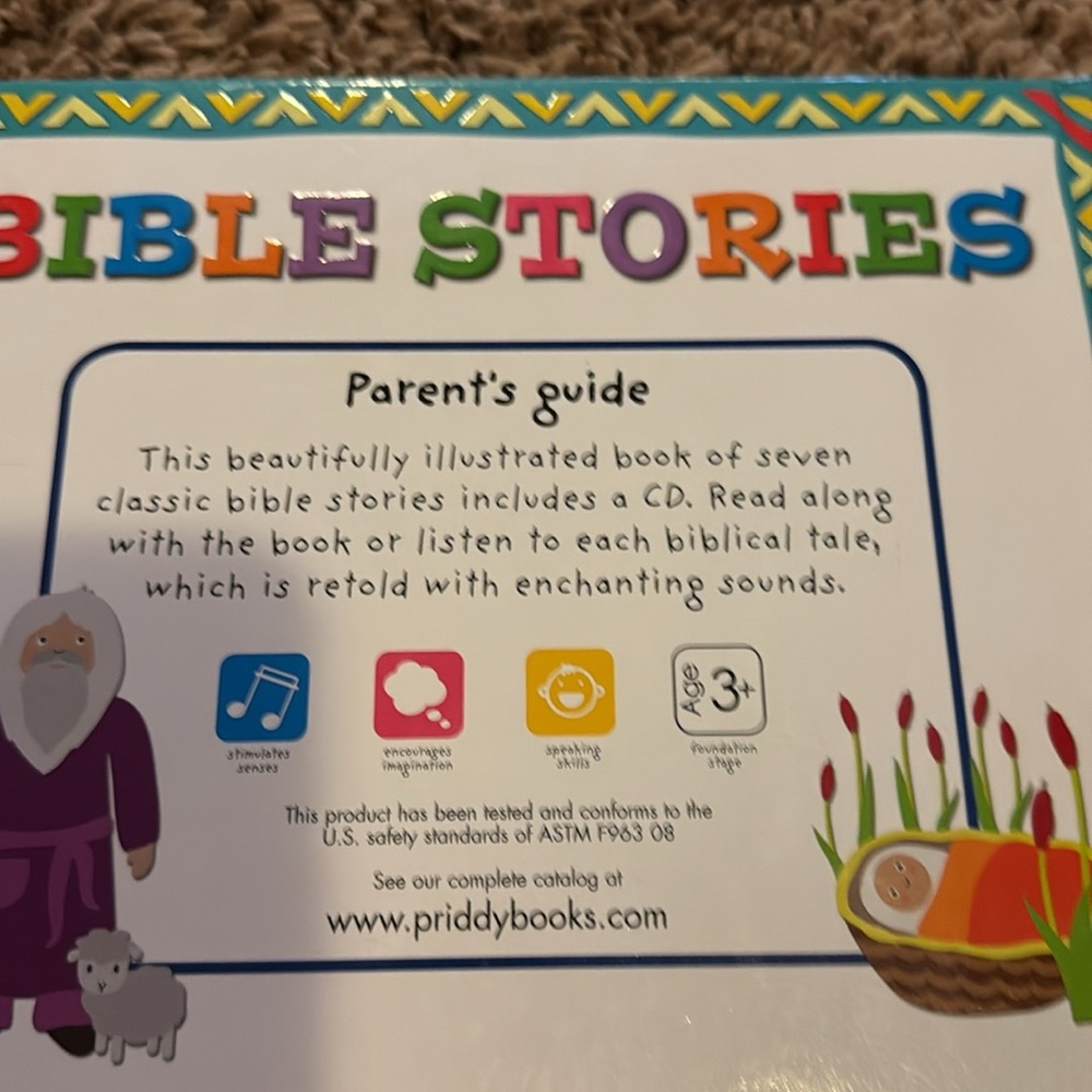 Bible stories book with a read along audio CD USED book inscribed to someone - Picture 9 of 12